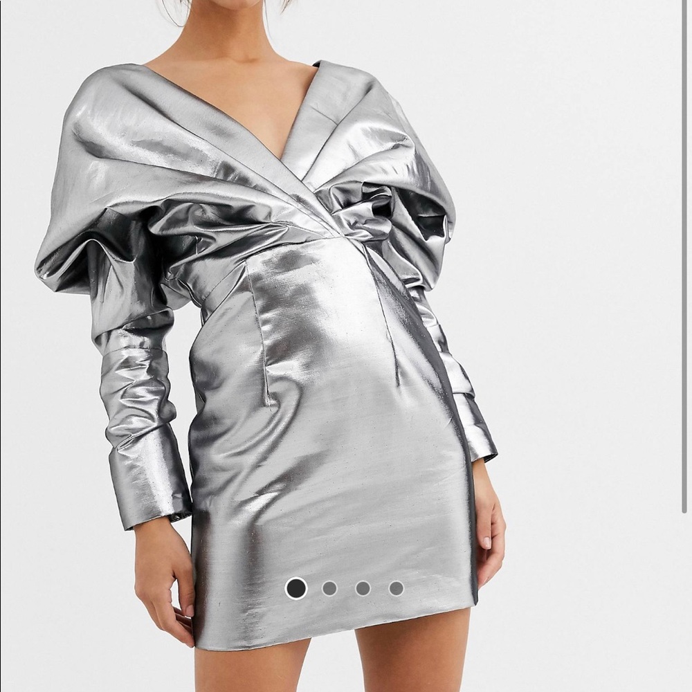 Silver metallic cocktail dress
